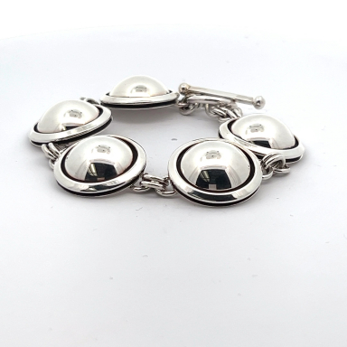 Artie Yellowhorse Sterling Silver Shadowbox Link Bracelet