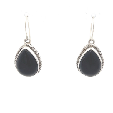 Native American Jewelry Genuine Black Onyx Sterling Silver Earrings