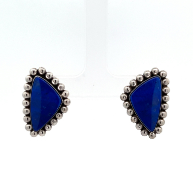 Artie Yellowhorse Genuine Blue Lapis Sterling Silver Post Earrings