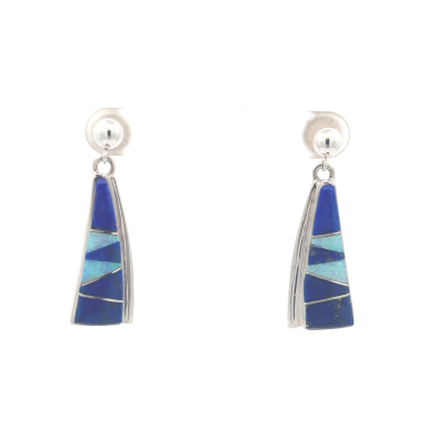 Calvin Begay Genuine Blue Lapis Sterling Silver Earrings