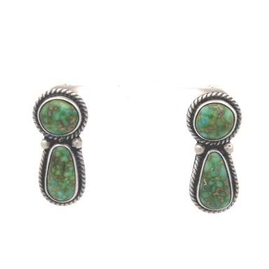 Genuine Sonoran Turquoise Sterling Silver Native American Earrings