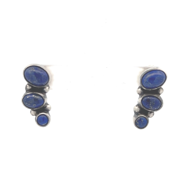 Genuine Blue Lapis Sterling Silver Native American Earrings