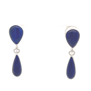 Genuine Blue Lapis Sterling Silver Native American Earrings