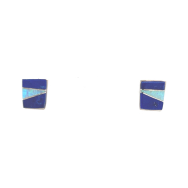 Calvin Begay Genuine Blue Lapis Sterling Silver Post Earrings