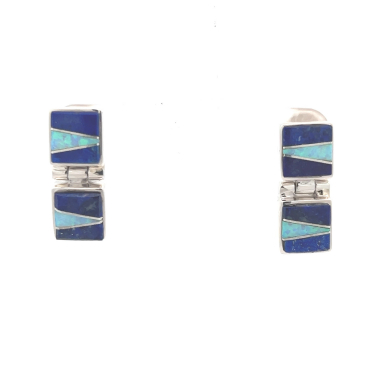 Calvin Begay Genuine Blue Lapis Sterling Silver Post Earrings