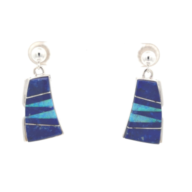 Calvin Begay Genuine Blue Lapis Sterling Silver Earrings