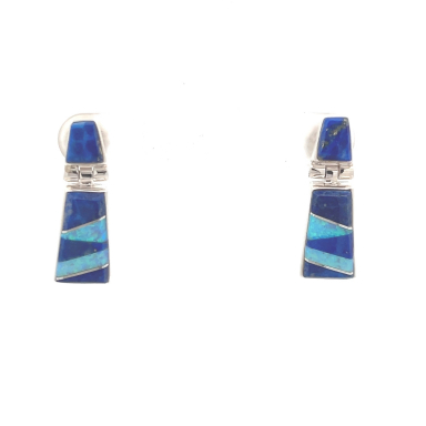 Calvin Begay Genuine Blue Lapis Sterling Silver Earrings