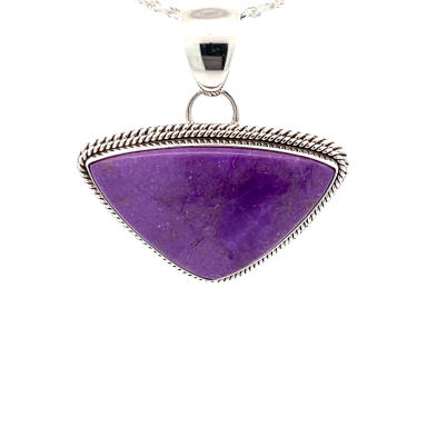 Artie Yellowhorse Genuine Sugilite Sterling Silver Pendant