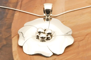 Artie Yellowhorse Sterling Silver Flower Pendant